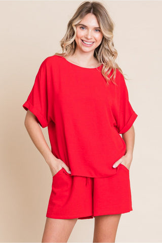 Tomato Red Loungewear Set - Boutique Bella BellaSets