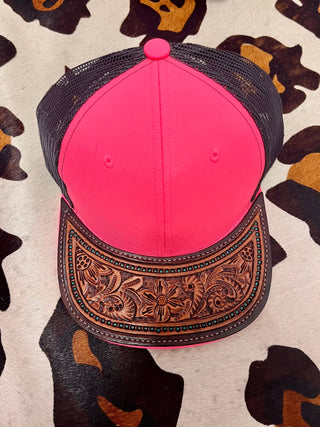 Tooled Leather Hat - Boutique Bella BellaHat