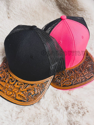 Tooled Leather Hat - Boutique Bella BellaHat