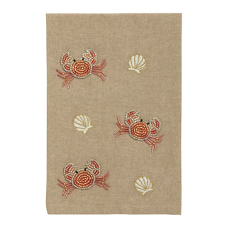 Tossed Crab Beaded Towel - Boutique Bella BellaKitchen Towel