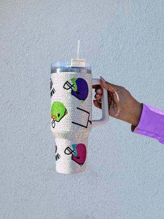 Touchdown Football Rhinestone Tumbler - Boutique Bella BellaTumbler
