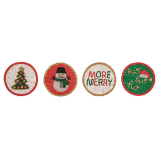 Tree Beaded Holiday Coaster Set - Boutique Bella BellaChristmas Decor