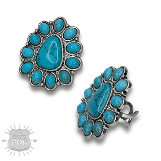 Triangle stone flower ring - LC - Boutique Bella BellaRings