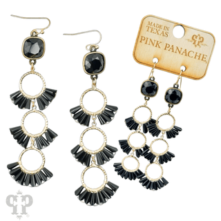 Triple fluted bead earring, Austrian crystal - LC - Boutique Bella BellaEarrings