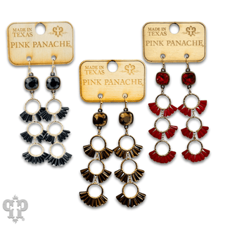 Triple fluted bead earring, Austrian crystal - LC - Boutique Bella BellaEarrings