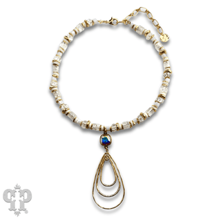 Triple teardrop pendant necklace with Austrian crystal - Boutique Bella BellaNecklaces