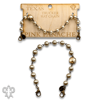 Trucker hat pearl bead chain with Austrian crystal - Boutique Bella BellaTrucker Hat Chain