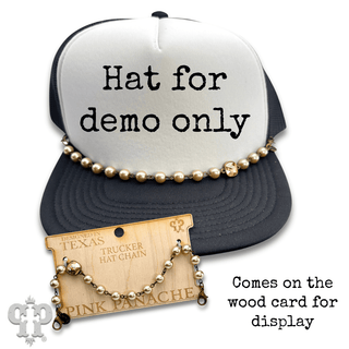 Trucker hat pearl bead chain with Austrian crystal - Boutique Bella BellaTrucker Hat Chain