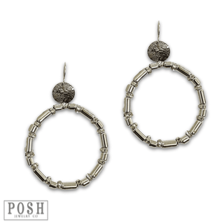 Tube bead and rhinestone earring - LC - Boutique Bella BellaEarrings