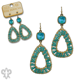 Tube bead wrapped earring with Austrian crystal - Boutique Bella BellaEarrings