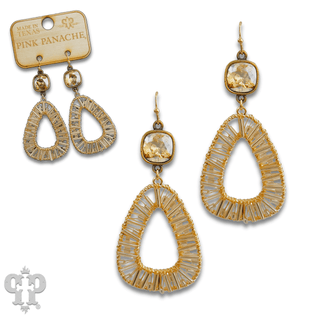Tube bead wrapped earring with Austrian crystal - Boutique Bella BellaEarrings