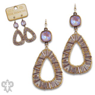 Tube bead wrapped earring with Austrian crystal - Boutique Bella BellaEarrings