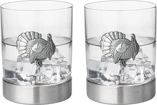 Turkey Whiskey Glasses Set Of 2 By Old Fashioned Whiskey Rum Brandy Scotch Glasses E - Boutique Bella Bella