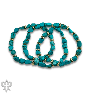 Turquoise and 18k gold dipped bracelet set - Boutique Bella BellaBracelets