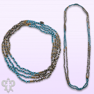 Turquoise blue bead necklace, last call - Boutique Bella BellaNecklaces