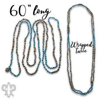 Turquoise blue bead necklace, last call - Boutique Bella BellaNecklaces