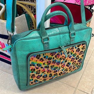 Turquoise & Cheetah Laptop Bag - Boutique Bella BellaLaptop Case