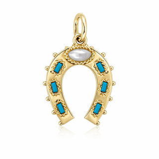 Turquoise Horseshoe Charm - Boutique Bella BellaCharm