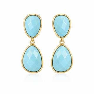 Turquoise Pebble Drop Earrings - Boutique Bella BellaEarring