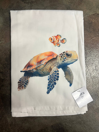 Turtle & Clown Fish Tea Towel - Boutique Bella BellaTea Towel