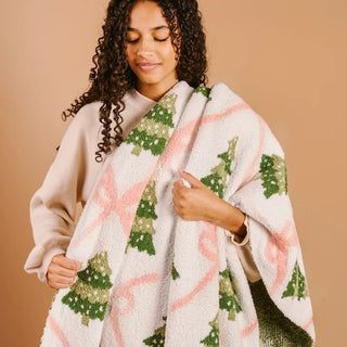 Twinkling Trees Cozy Dreams Luxe Blanket - Boutique Bella BellaChristmas Blanket