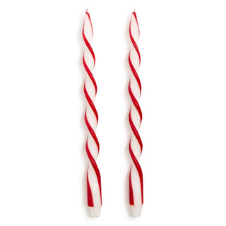 Twist and Glow Set of 2 Red Ribbon 15 3/4" Twist Taper Candles in Gift Box - Boutique Bella BellaTapered Candles