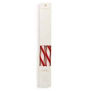 Twist and Glow Set of 2 Red Ribbon 15 3/4" Twist Taper Candles in Gift Box - Boutique Bella BellaTapered Candles