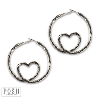 Twisted heart hoop earring - LC - Boutique Bella BellaEarrings
