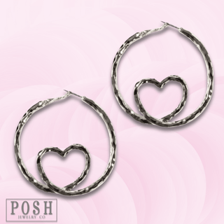 Twisted heart hoop earring - LC - Boutique Bella BellaEarrings