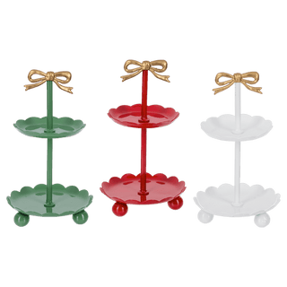 Two-tier Bow Pedestal Stand Ganz - Boutique Bella BellaChristmas Decor
