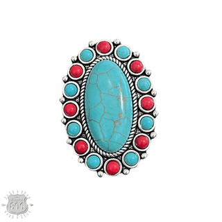 Two tone oval stone ring - Boutique Bella BellaRings