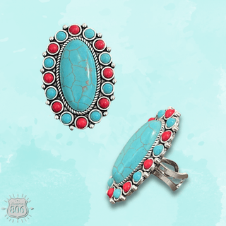 Two tone oval stone ring - Boutique Bella BellaRings