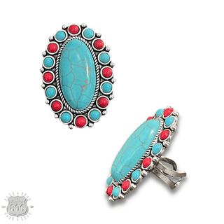 Two tone oval stone ring - Boutique Bella BellaRings