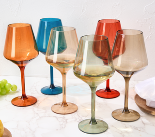 European Style Crystal Stemmed Wine Glasses Acrylic Glasses Tritan Drinkware Unbreakable Muted Color