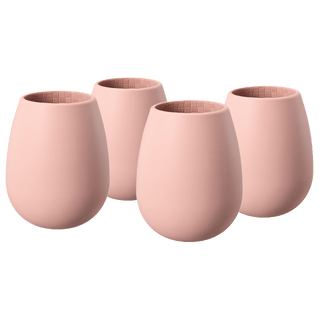 Unbreakable Silicone Stemless Wine Glassware Set Of 4 Reusable Shatterproof Tumbler Drinkware For Wi - Boutique Bella Bella