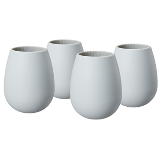 Unbreakable Silicone Stemless Wine Glassware Set Of 4 Reusable Shatterproof Tumbler Drinkware For Wi - Boutique Bella Bella