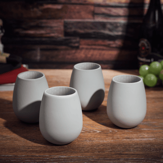 Unbreakable Silicone Stemless Wine Glassware Set Of 4 Reusable Shatterproof Tumbler Drinkware For Wi - Boutique Bella Bella