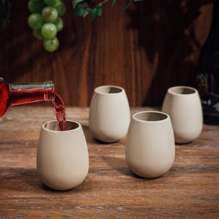 Unbreakable Silicone Stemless Wine Glassware Set Of 4 Reusable Shatterproof Tumbler Drinkware For Wi - Boutique Bella Bella