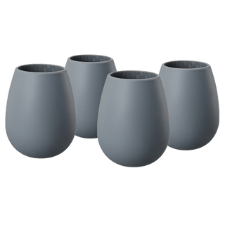 Unbreakable Silicone Stemless Wine Glassware Set Of 4 Reusable Shatterproof Tumbler Drinkware For Wi - Boutique Bella Bella