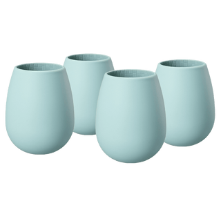 Unbreakable Silicone Stemless Wine Glassware Set Of 4 Reusable Shatterproof Tumbler Drinkware For Wi - Boutique Bella Bella