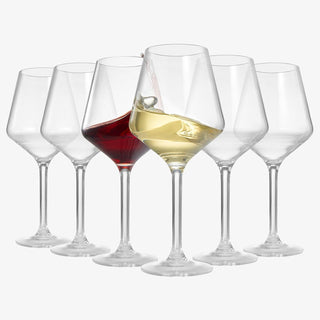Unbreakable Stemmed Wine Glasses Tritan Acrylic Set Of 6 European Style Crystal Drinkware 18OZ - Boutique Bella Bella