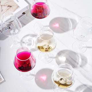 Unbreakable Stemmed Wine Glasses Tritan Acrylic Set Of 6 European Style Crystal Drinkware 18OZ - Boutique Bella Bella