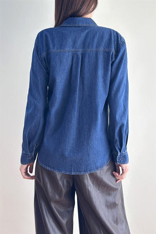 Unlocked Denim Blouse - Boutique Bella BellaBlouse