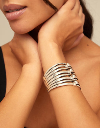Uno de 50 Bangle bracelet with multiple nail heads - Boutique Bella Bellacuff bracelet