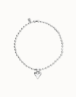 Uno De 50 Bead necklace with heart detail Silver - Boutique Bella BellaUno de 50 - Necklace