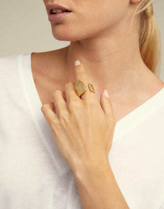 Uno De 50 Large open ring Gold - Boutique Bella BellaRing