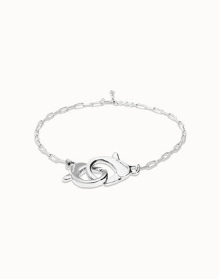 Uno De 50 Necklace with large interlocking snap hook Silver - Boutique Bella BellaUno de 50 - Necklace