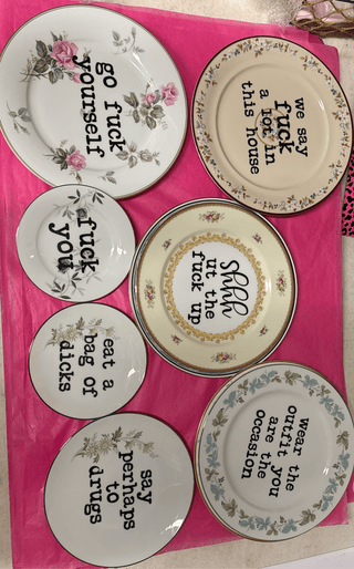 Upcycled Funny Quote Plates - Boutique Bella BellaPlate