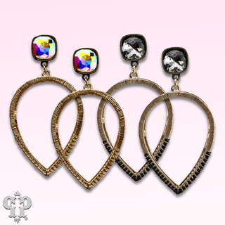 Upside down teardrop earring, Austrian crystal - LC - Boutique Bella BellaEarrings
