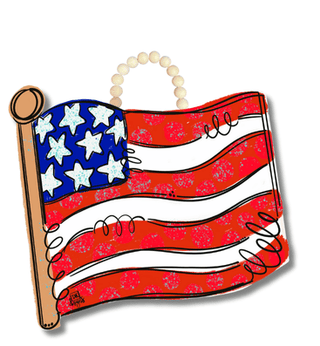U.S. American Flag Door Hanger - Boutique Bella BellaDOOR HANGER